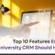 crm features for universities
